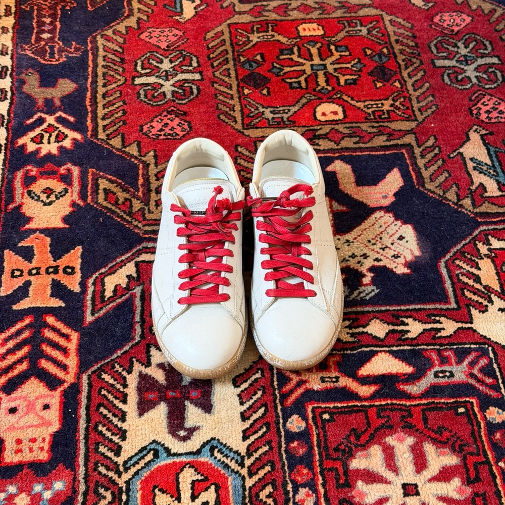 Maison Margiela White Leather Low Trainers